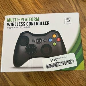 - New in box Multi platform wireless controller supports X Box 360/PC